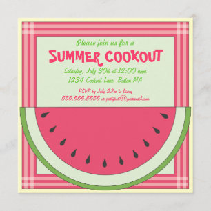 Watermelon Cookout Picnic Uitnodiging