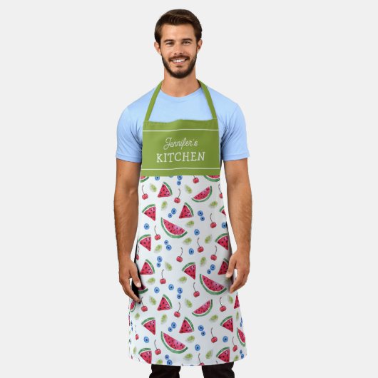 Watermelon Custom Kitchen Unisex Schort (Gedragen)