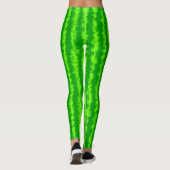 Watermelon Cute Fruit Rind Green Stripes Foodie Leggings (Achterkant)
