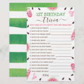 Watermelon Een In Een Meloen 1e Verjaardag Trivia (Voorkant / Achterkant)