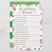 Watermelon Een In Een Meloen 1e Verjaardag Trivia  (Voorkant / Achterkant)