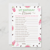 Watermelon Een In Een Meloen 1e Verjaardag Trivia  Feestdagenkaart (Voorkant)