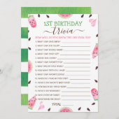 Watermelon Een In Een Meloen 1e Verjaardag Trivia  Feestdagenkaart (Voorkant / Achterkant)