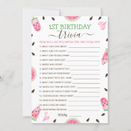 Watermelon Een In Een Meloen 1e Verjaardag Trivia  Feestdagenkaart