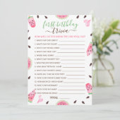 Watermelon Een In Een Meloen 1e Verjaardag Trivia Feestdagenkaart (Staand voorkant)