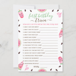 Watermelon Een In Een Meloen 1e Verjaardag Trivia  Feestdagenkaart