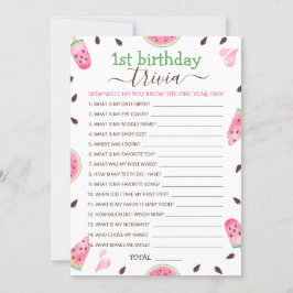 Watermelon Een In Een Meloen 1e Verjaardag Trivia  Feestdagenkaart