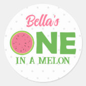 Watermelon First Birthday Sticker (Voorkant)