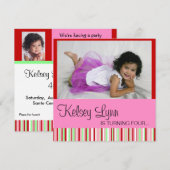 Watermelon Foto Rood Roze Uitnodiging (Voorkant / Achterkant)