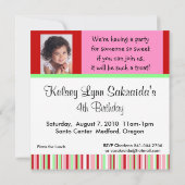 Watermelon Foto Rood Roze Uitnodiging (Achterkant)