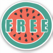 watermelon free palestine sticker, free gaza sticker (Voorkant)