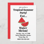 Watermelon Fruit Funny Tropical Summer Party Kaart (Voorkant / Achterkant)