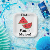 Watermelon Fruit Funny Tropical Summer Party Papieren Bordje (Feest)