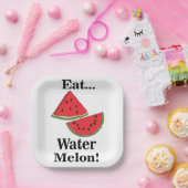 Watermelon Fruit Funny Tropical Summer Party Papieren Bordje (Feest)