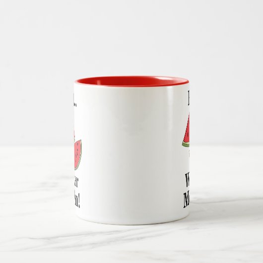 Watermelon Funny Summer Fruit Tweekleurige Koffiemok (Center)