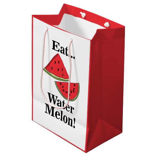 Watermelon Funny Tropical Summer Fruit Medium Cadeauzakje (Voorkant Gekanteld)