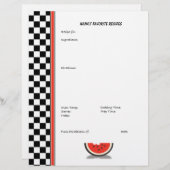 Watermelon Gecontroleerde Aangepaste Recipe Pagina (Voorkant / Achterkant)