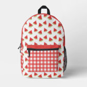 Watermelon Gingham Bedrukte Rugzak (Voorkant)