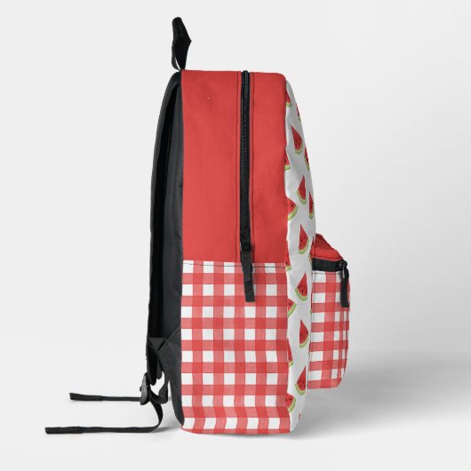 Watermelon Gingham Bedrukte Rugzak (Links)