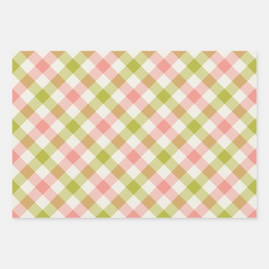 Watermelon Gingham Inpakpapier Vel (Voorkant)