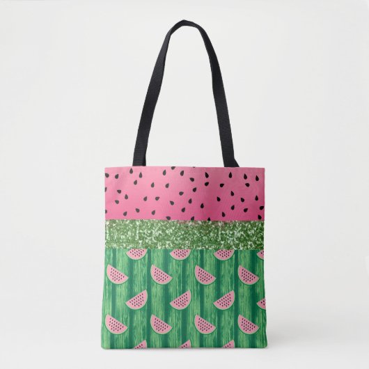 Watermelon Glitter Modern Tote Bag (Voorkant)