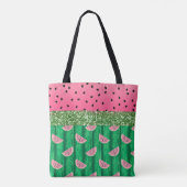 Watermelon Glitter Modern Tote Bag (Achterkant)
