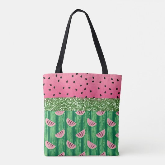 Watermelon Glitter Modern Tote Bag (Achterkant)