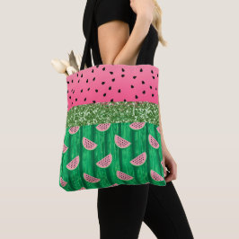 Watermelon Glitter Modern Tote Bag