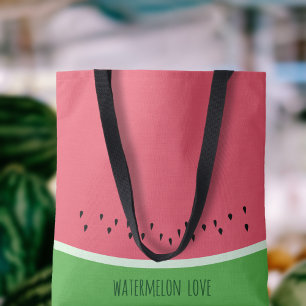 Watermelon Grafisch Gepersonaliseerd Roze en Groen Tote Bag