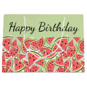 Watermelon Green Happy Birthday Groot Cadeauzakje (Voorkant)