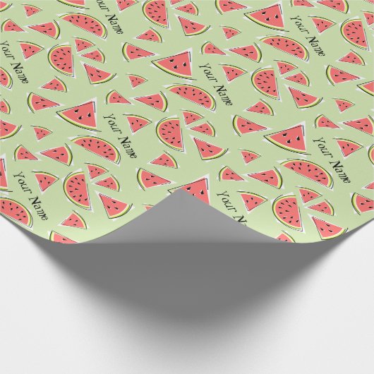 Watermelon Green Multi Name Cadeaupapier (Hoek)