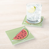 Watermelon Green Slice Glazen Onderzetter (Schuin)