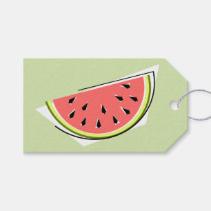 Watermelon Green Slice Happy Birthday label Cadeaulabel