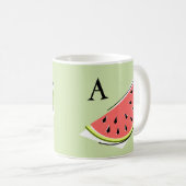 Watermelon Green Slice Monogram Koffiemok (Voorkant rechts)