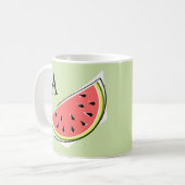 Watermelon Green Slice Monogram Koffiemok (Voorkant links)