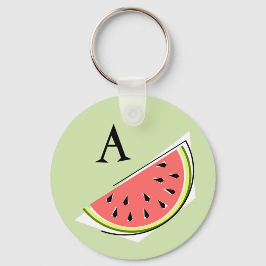 Watermelon Green Slice Monogram sleutelhanger (Voorkant)