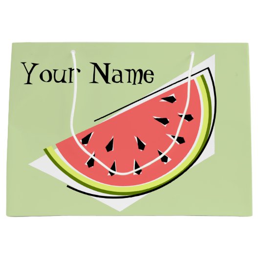 Watermelon Green Slice Name Groot Cadeauzakje (Voorkant)