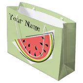 Watermelon Green Slice Name Groot Cadeauzakje (Achterkant Gekanteld)