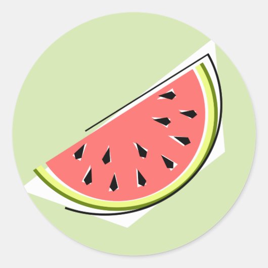 Watermelon Green Slice-sticker rond Ronde Sticker (Voorkant)