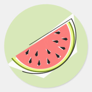 Watermelon Green Slice-sticker rond Ronde Sticker