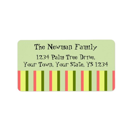 Watermelon Green Stripe Classic Etiket (Voorkant)