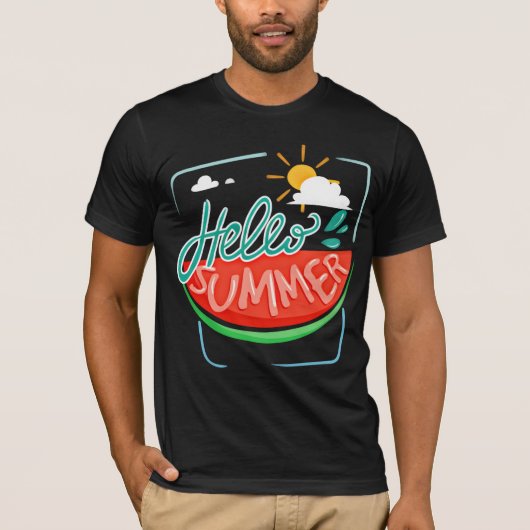 Watermelon Hallo Summer T-Shirt (Voorkant)