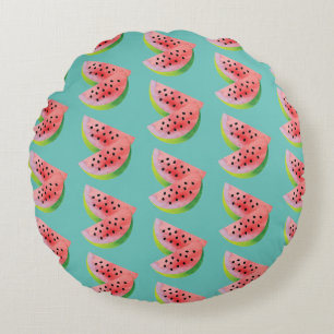 Watermelon Halves Pink Rond Kussen