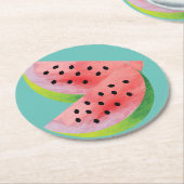 Watermelon Halves Pink Ronde Kartonnen Onderzetter (Gebogen)