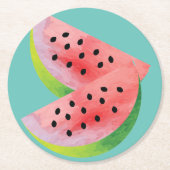 Watermelon Halves Pink Ronde Kartonnen Onderzetter (Voorkant)
