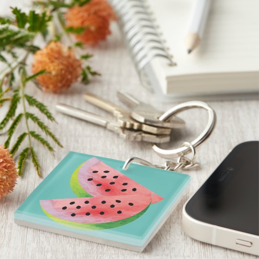 Watermelon Halves Pink Sleutelhanger (Voorkant Rechts)