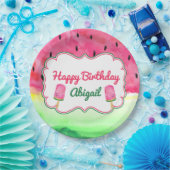 Watermelon Happy Birthday Bord Aangepaste naam (Feest)