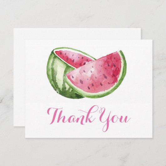 Watermelon Hartelijk dank Bedankkaart (Voorkant / Achterkant)
