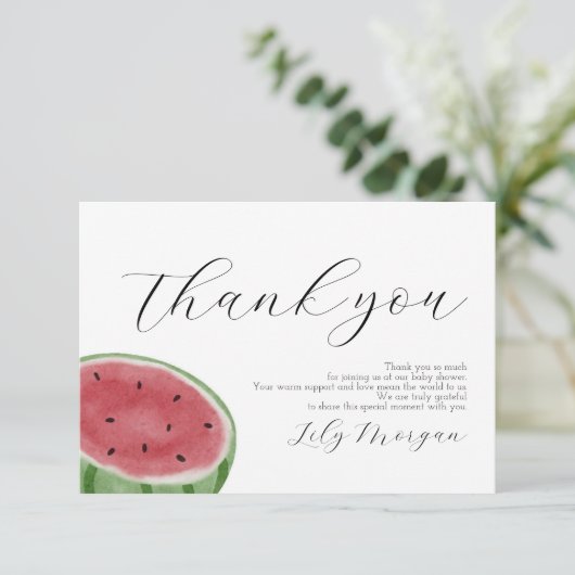 Watermelon Hartelijk dank Bedankkaart (Staand voorkant)