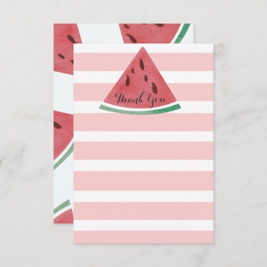 Watermelon Hartelijk dank Notitiekaartje (Voorkant / Achterkant)